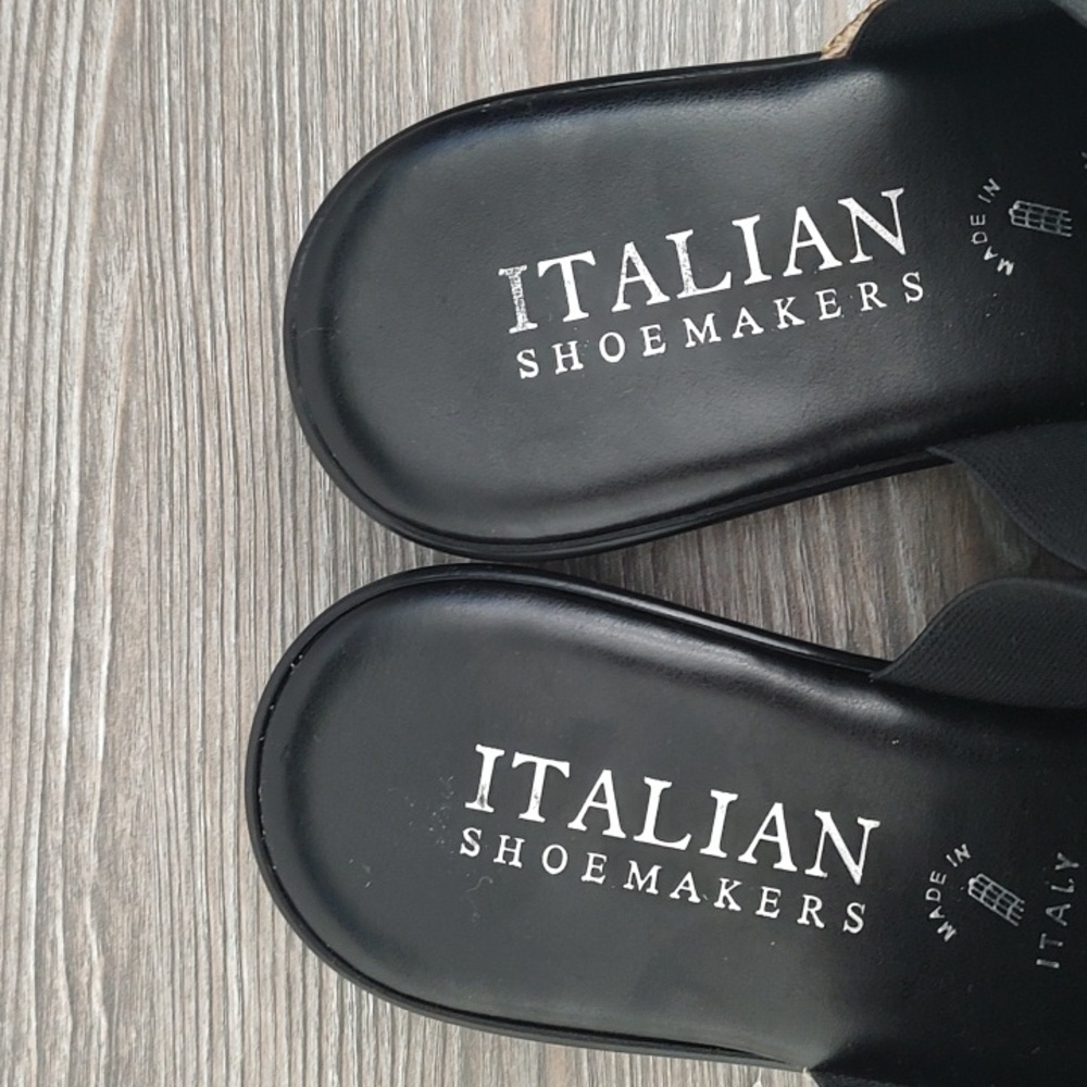 Italian Shoemakers Black and Leopard Sandals - Picture 7 of 13